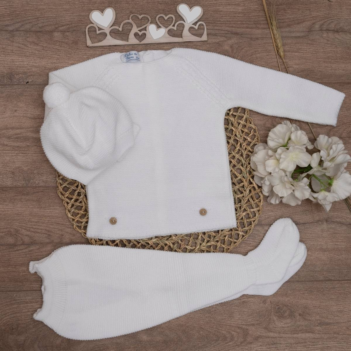 Conjunto punto de arroz celeste / piedra / blanco - Imagen 3