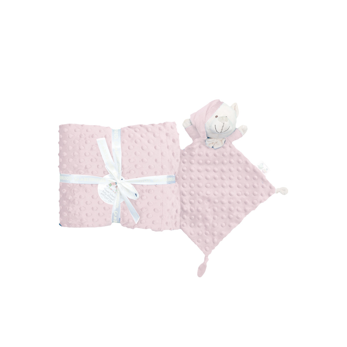 Manta con Dou Dou gris/rosa/azul/verde - Imagen 3